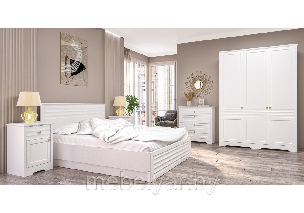 Спальня Денвер Белый матовый Мебель-Неман