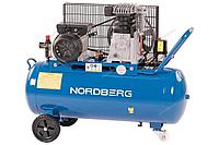 NORDBERG NCE100/480 Компрессор поршневой с ременной передачей 220 В, ресивер 100 л, 446 л/мин