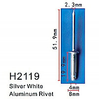 H2119(Nissan) Forsage клипса Клипса для крепления внутренней обшивки а/м Ниссан пластиковая (100шт/уп.)