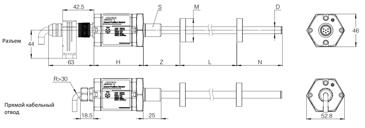 Магнитострикционные датчики линейных перемещений AMT Linear Position Sensor серии KH с аналоговым выходом - фото 3 - id-p224986925