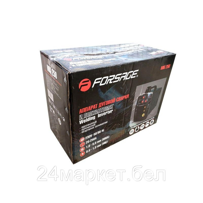 F-MIG/MMA250 Forsage Сварочный аппарат Profi MIG, MMA(220V, 7.2кВт, 20-250А, электрод 1,6-5мм, проволока - фото 2 - id-p224986770