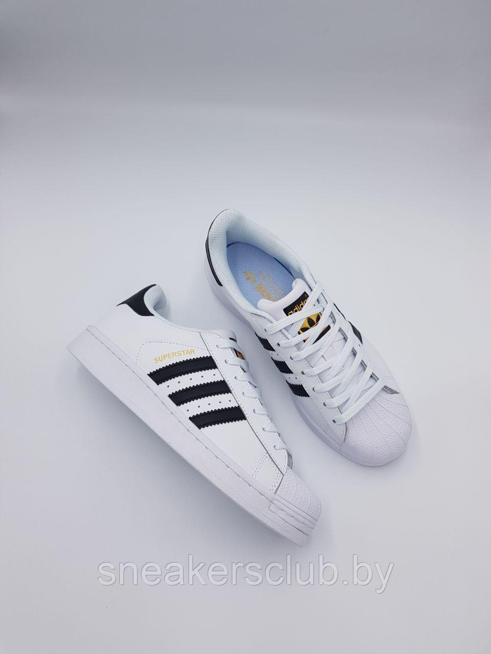 Кроссовки белые Adidas Superstar женские / подростковые / демисезонные / повседневные