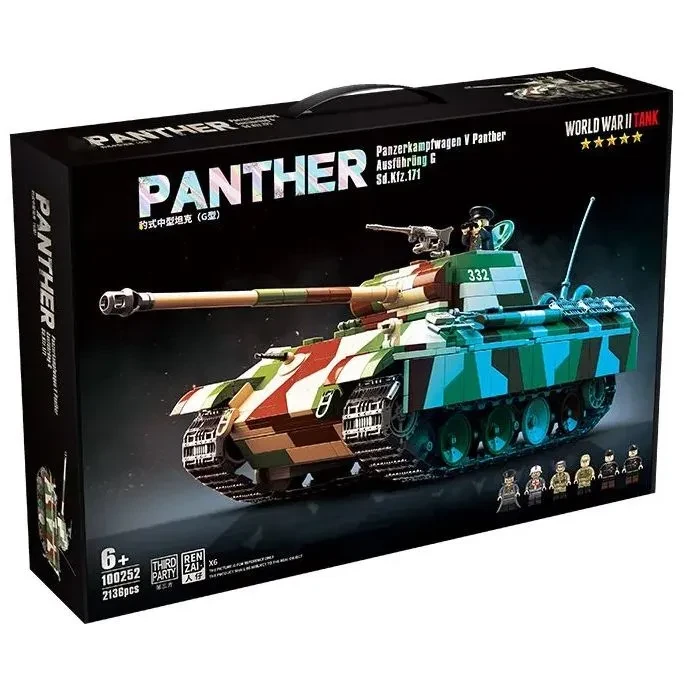 Конструктор Немецкий Танк Пантера Panther, 100252 , 2136 деталей - фото 1 - id-p224989218