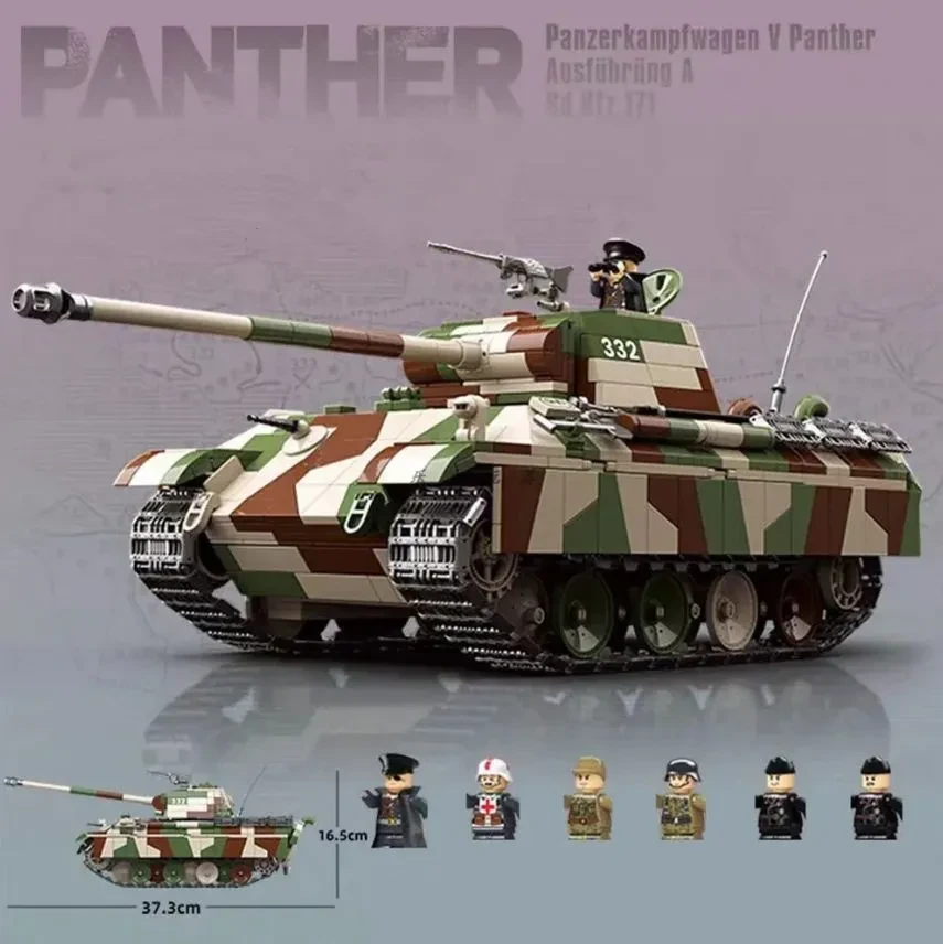 Конструктор Немецкий Танк Пантера Panther, 100252 , 2136 деталей - фото 5 - id-p224989218