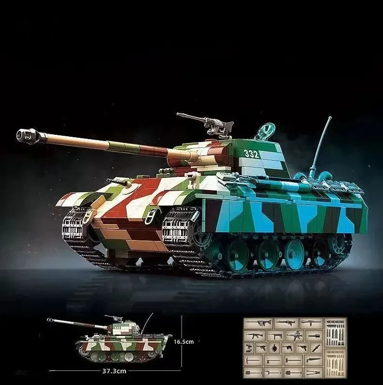 Конструктор Немецкий Танк Пантера Panther, 100252 , 2136 деталей - фото 6 - id-p224989218