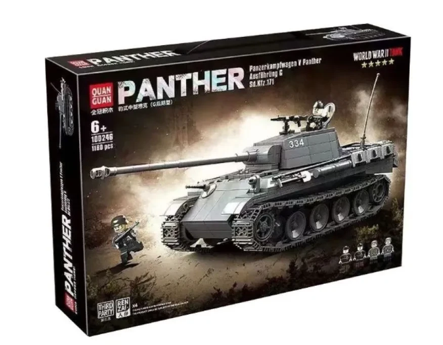 Конструктор 100246 Quanguan Танк Пантера, V Panther 1180 деталей