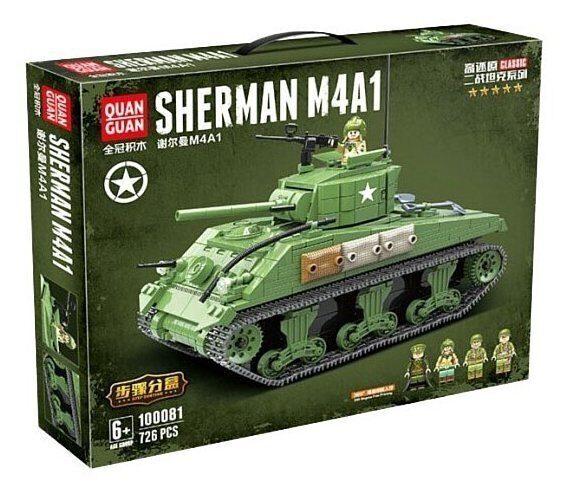 100081 Конструктор "Танк Шерман M4A1", 726 деталей, Quanguan, аналог LEGO (Лего) - фото 2 - id-p224989250