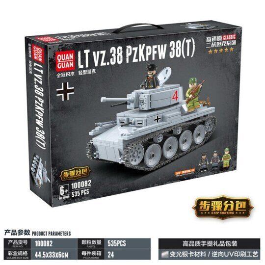 Конструктор 100082 военный "Легкий танк Pz.Kpfw.38(t) , аналог LEGO (Лего)