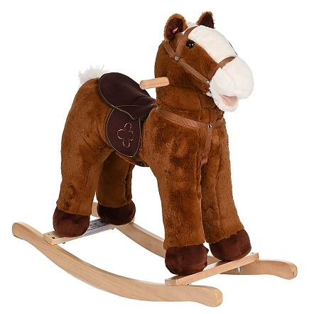 Лошадка-качалка Pituso музыкальная цвет коричневый GS2061 - фото 2 - id-p224989326