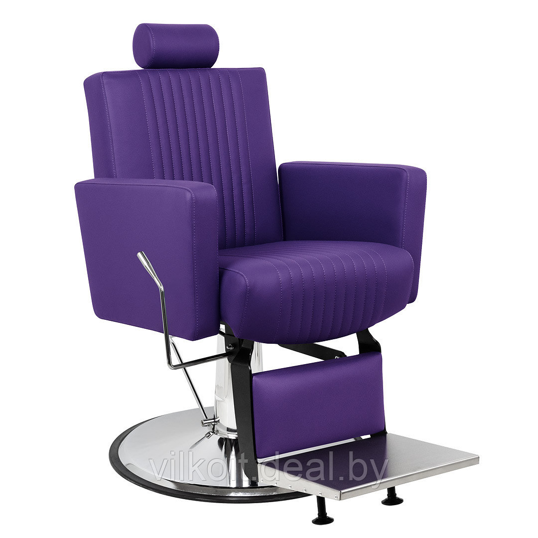 Мужское барбер - кресло Толедо Инокс (декор линиями), фиолетовое. На заказ