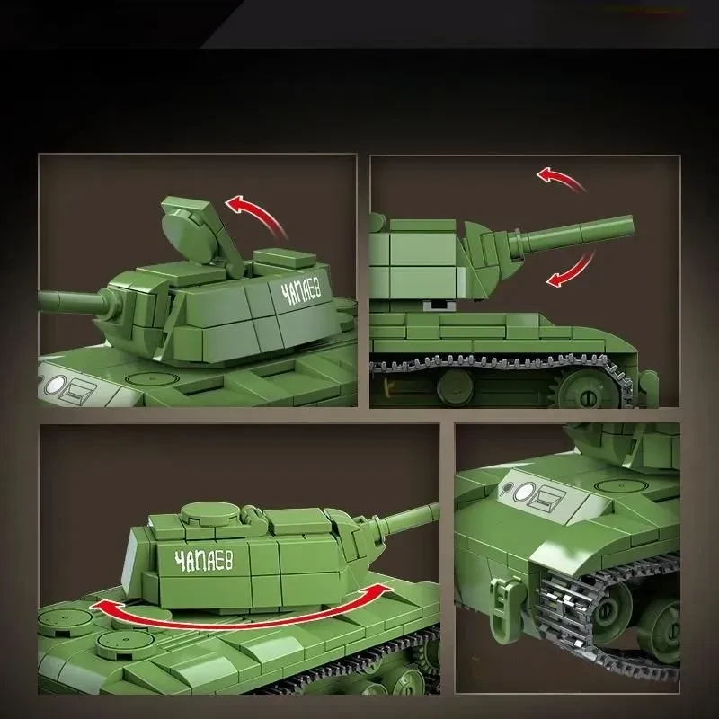 Конструктор 100271Советский тяжелый танк КВ-1 (Клим Ворошилов) Quanguan KV-1, 461 деталь аналог LEGO (Лего) - фото 4 - id-p224989559