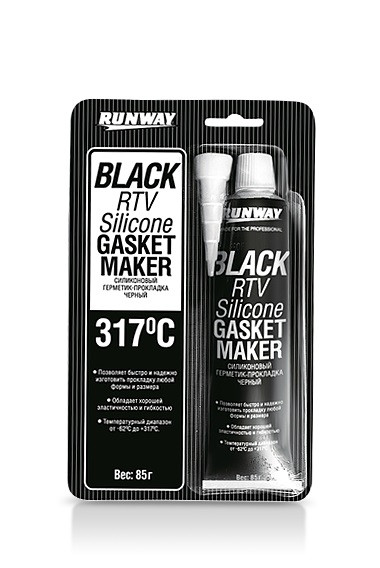Герметик-прокладка силиконовый RunWay черный 85г +317°C - фото 1 - id-p224990154