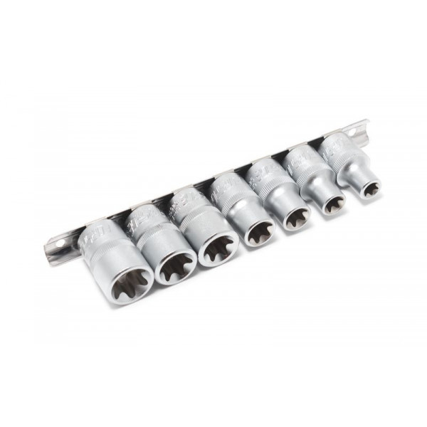 Набор головок Е-профиль 7пр. 1/2 (E10,E12,E14,E16,E18,E20,E22), на планке