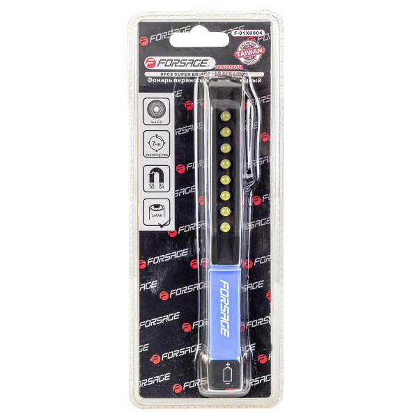 Фонарик переносной светодиодный в комплекте с батарейками (8LED, 3xAAA), в блистере - фото 1 - id-p224994441