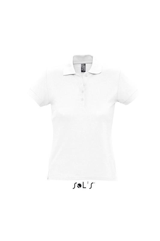 Женская белая рубашка-поло PASSION для нанесения логотипа - фото 1 - id-p224996074