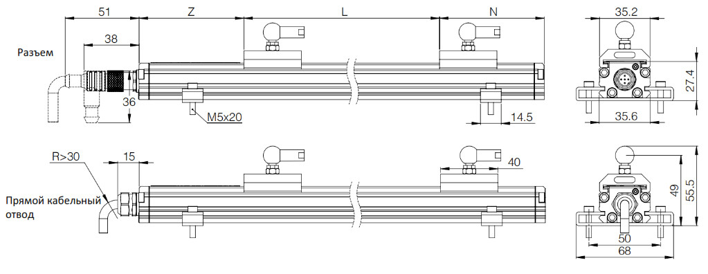 Магнитострикционные датчики линейных перемещений AMT Linear Position Sensor серии CS с аналоговым выходом - фото 2 - id-p224996072