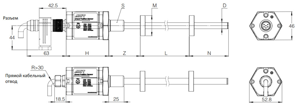 Магнитострикционные датчики линейных перемещений AMT Linear Position Sensor серии KH с цифровым импульсным сиг - фото 2 - id-p224996185