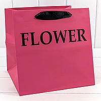 Пакет-переноска "Flower", 25*25*23 см, лиловый, квадратный