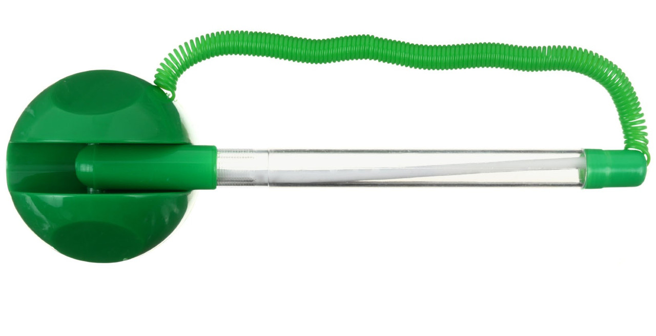 Ручка шариковая на подставке «Луна» корпус прозрачный + зеленый, стержень синий - фото 1 - id-p224996276