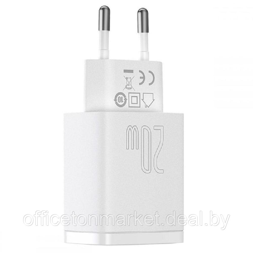 Сетевое зарядное устройство Baseus "CCXJ-B02", Compact Quick Charger USB+Type-C 20W, белый - фото 1 - id-p224997502