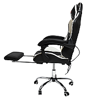 Массажные кресла Calviano Вибромассажное кресло Calviano AVANTI ULTIMATO black/white/black с подножкой
