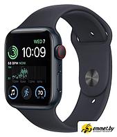 Умные часы Apple Watch SE 2 44 мм (алюминиевый корпус, полуночный/полуночный, спортивный силиконовый ремешок