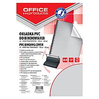 Обложка для переплета "Office Products", A4, пластик, 200 мкм, 100 шт., прозрачный, дымчатый