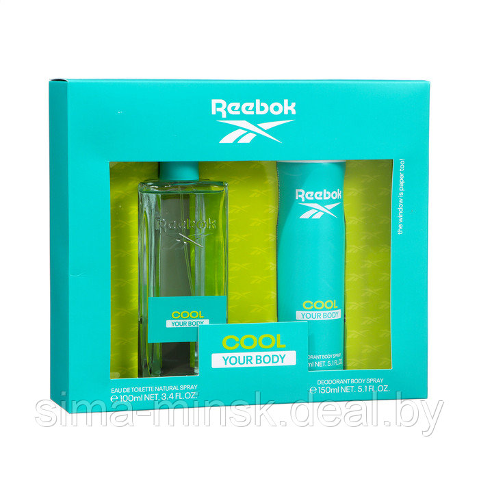 Набор женский Reebok Cool Your Body: туалетная вода, 100 мл + дезодорант, 150 мл - фото 4 - id-p224999419