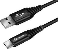 Кабель Airline ACH-C-25 USB Type-A - UCB Type-C (1 м, черный)