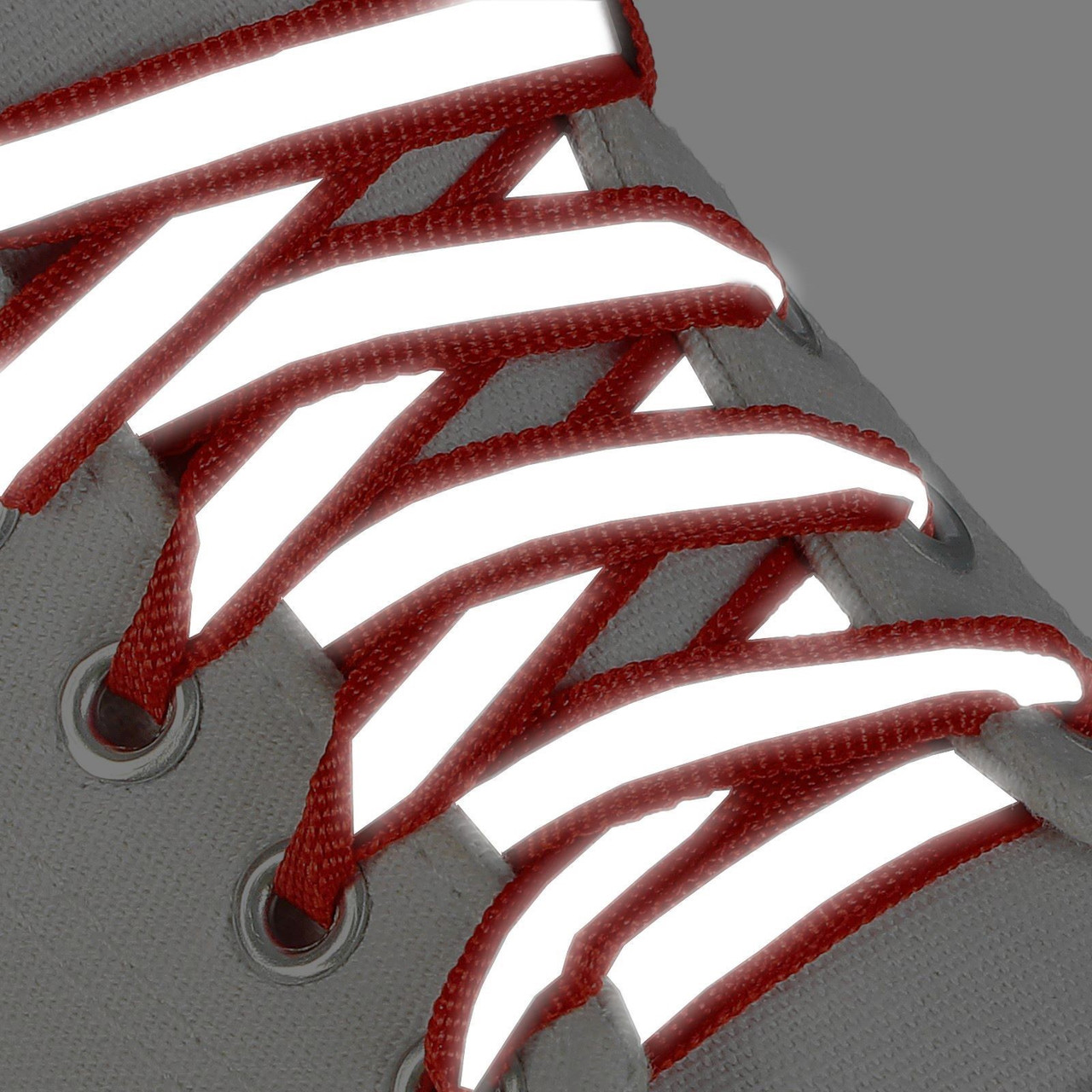 Шнурки для обуви 10мм 70см со светоотражающей полосой пара красный - фото 3 - id-p224840067
