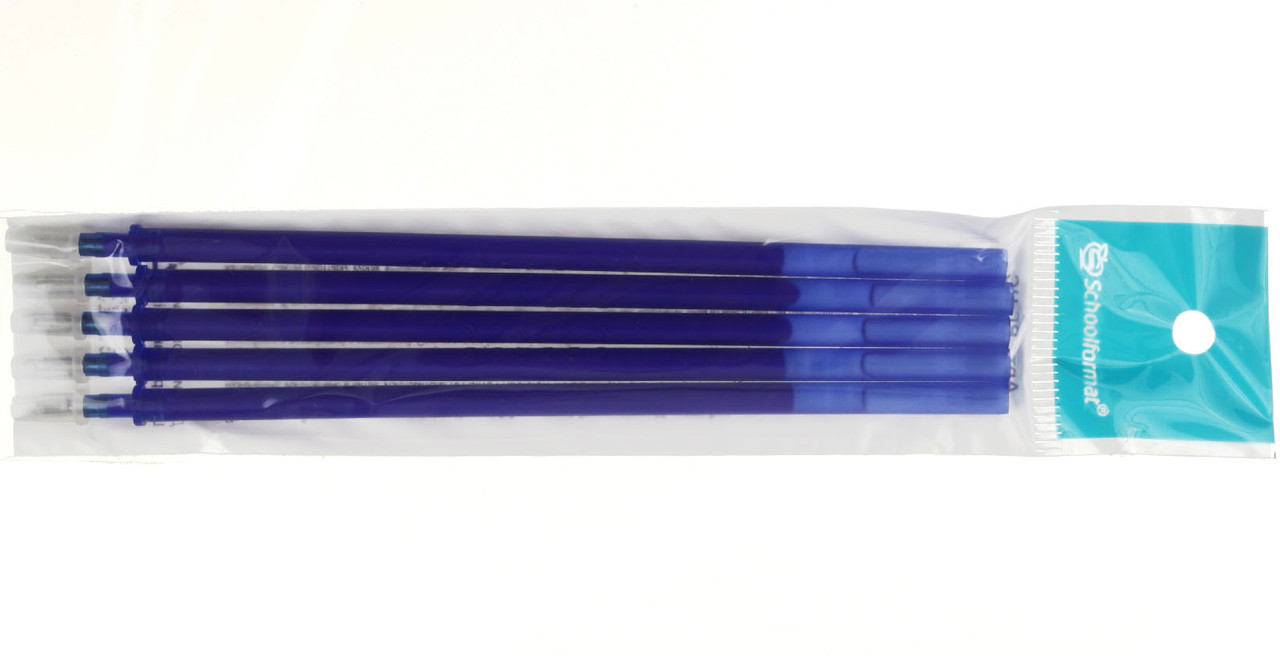 Набор стержней гелевых для ручек Schoolformat «Пиши-Стирай» 5 шт., 130 мм., пулевидный, синий - фото 2 - id-p225000044