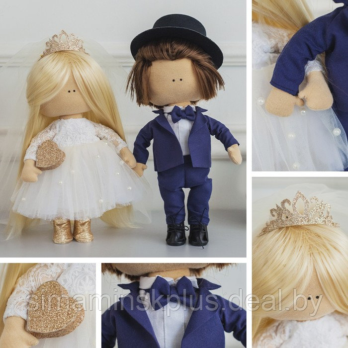 Набор для шитья. Интерьерные куклы «Жених и Невеста», 30 см - фото 1 - id-p225002170