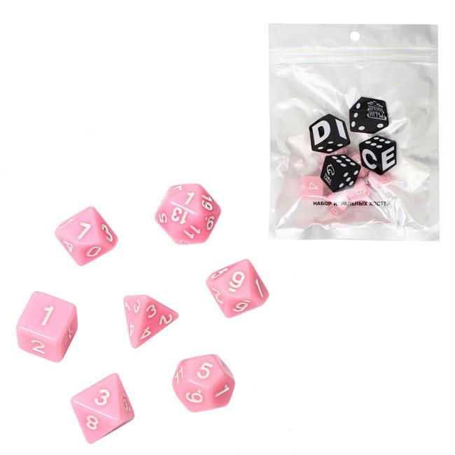 Набор кубиков для ролевых игр Время игры 7 шт., розовый