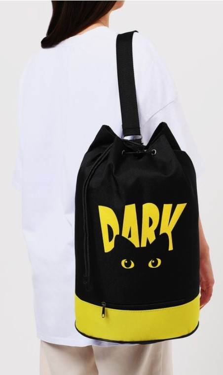 Рюкзак-торба молодежный Dark Cat 450*200*250 мм, желтый с черным - фото 5 - id-p225003839