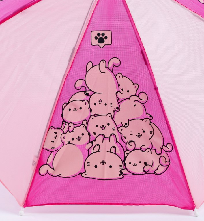 Зонт детский от дождя «Милые котики» (трость, полуавтомат) диаметр 52 см - фото 2 - id-p225003841