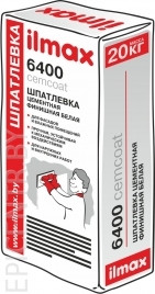 Шпатлевка финишная цементная белая ilmax 6400 cemcoat 20 кг