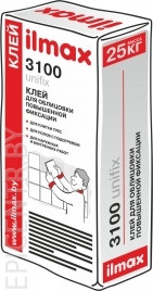 Клей для плитки повышенной фиксации ilmax 3100 unifix 25кг - фото 2 - id-p32204260