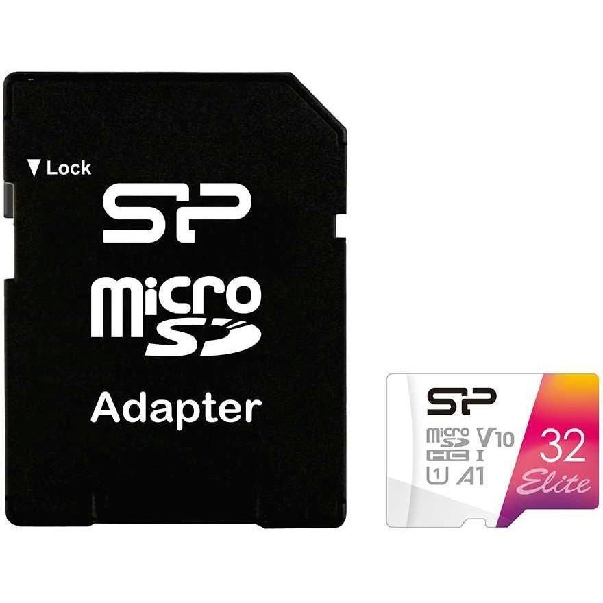 Карта памяти Silicon Power SP032GBSTHDU3V20SP microSDHC Memory Card 32Gb UHS-I U3 + microSD-- SD Adapter - фото 1 - id-p225004906