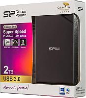 Накопитель Silicon Power SP020TBPHDS03S3K Stream S03 Black USB3.0 Portable 2.5" HDD 2Tb EXT (RTL)