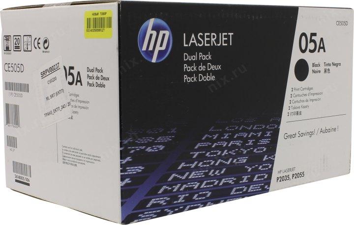 Картридж HP CE505D Dual Pack Black для HP LaserJet P2035/2055 - фото 1 - id-p225005167