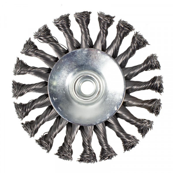 Кордщетка дисковая получаша стальная витая для УШМ 125мм, в блистере - фото 3 - id-p225006050