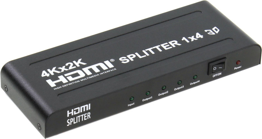 Разветвитель Orient HSP0104H HDMI Splitter (1in - 4out ver1.4b) + б.п. - фото 1 - id-p222450721