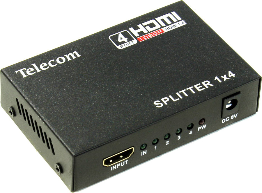 Разветвитель Telecom TTS5020 HDMI Splitter (1in - 4out) + б.п. - фото 1 - id-p212734160