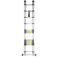 Лестница-стремянка телескопическая алюм. бытовая 3.1+3.1м (10+10 ступ.)