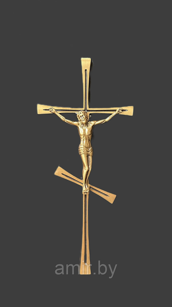 Бронзовый крест с распятием на кладбище/памятник 25см.