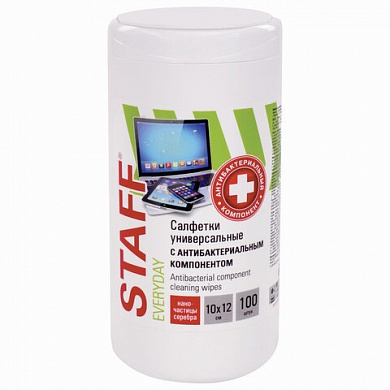 Салфетки влажные универсальные антибактериальные STAFF для экранов и оптики (цена с НДС) - фото 1 - id-p225010065