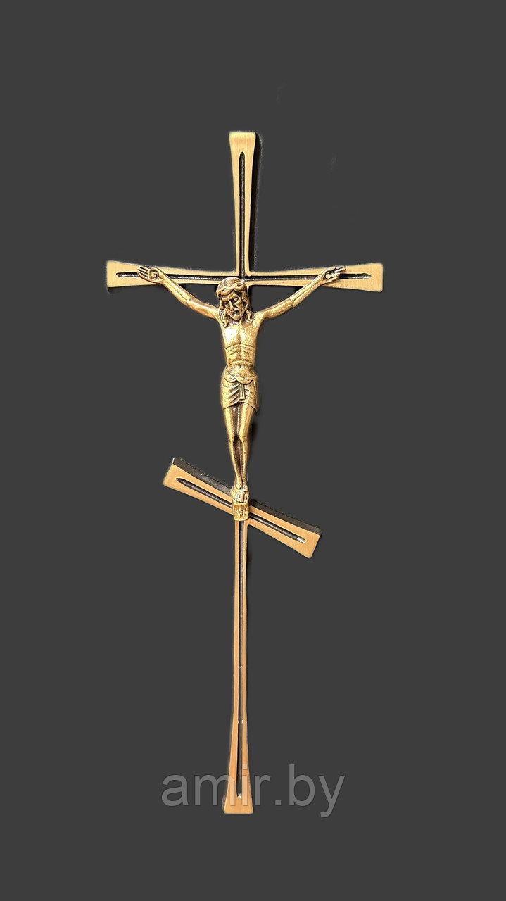 Бронзовый крест с распятием на кладбище/памятник 35см. - фото 1 - id-p145072121