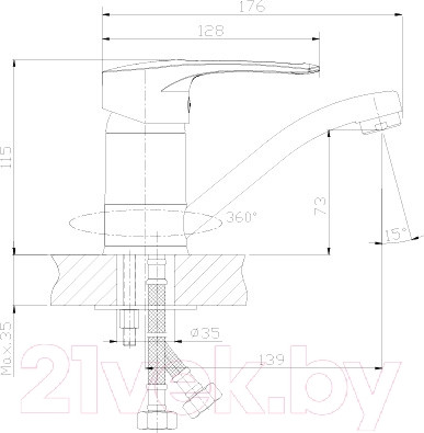 Смеситель Rossinka Silvermix T40-22 - фото 2 - id-p225009365