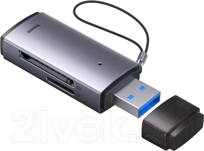 Картридер Baseus Lite Series USB-A to SD/TF Card Reader WKQX060013 - фото 1 - id-p225010253