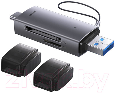 Картридер Baseus Lite Series USB-A & Type-C to SD/TF Card Reader WKQX060113 - фото 5 - id-p225010597